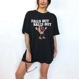 Falls Out Balls Out Football Comfort Colors Shirt, Retro Fall Tee, Vintage Thanksgiving Shirt, Football T-Shirt Soft Top