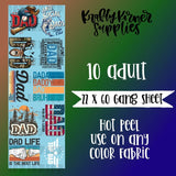 Father's Day 2.0  DTF Transfer Gang Sheet, 22 x 60