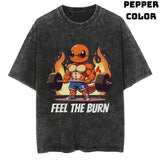 Feel The Burn Vintage Graphic Tees, Charmander T-Shirt, Pokemon Gym Shirts, Pokemon Stuff, Unisex Anime Manga Shirt Top Menswear Womenswear Streetwear
