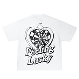 Feeling Lucky Inspired Vintage Graphic T-shirt Heavy Cotton Tee Basketball 90 s Styled Shirt Hiphop Vibes Y2K Aesthetic Throwback Classic Big Face Celebrity Tee