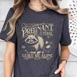 Feral And Pregnant Raccoon Meme Shirt, Raccoon Pregnant Shirt, Funny Maternity Feral Pregnancy Sweater, Baby Announcement Feral Mama Shirt