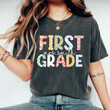 First Grade Teacher Shirt, 1st Grade Teacher Tee, First Day of School Matching TShirt, New Teacher Gift, Teacher Squad, Trending Tees Cotton Casual Crewneck T-Shirt