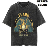 Flare Gym Vintage Tee, Lizardon Shirt, Pokemon Shirt, Vintage Pokemon Anime T-shirt, Anime Manga Shirt, Gym Fitness Shirt, Vintage Graphic Tee, Unisex T-Shirt, Gift For Fan Pokemon, Crewneck Short Sleeve Shirt Top Menswear Streetwear