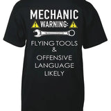 Flying Tool Area T-Shirt - Classic Design with Front Pocket, Ideal for Versatile Use Crewneck Cotton