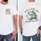 Follow Me I Will Make You Fishers Of Men Christian Tee Pure Cotton Casual Street Style Crew Neck Short Sleeve T-Shirt Tops Trendy For Women For Men