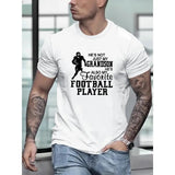 Football Player Print Versatile T-shirt For Men, A Stylish And Casual Printed Short-sleeved Top For High-end Men's Fashion Made in USA