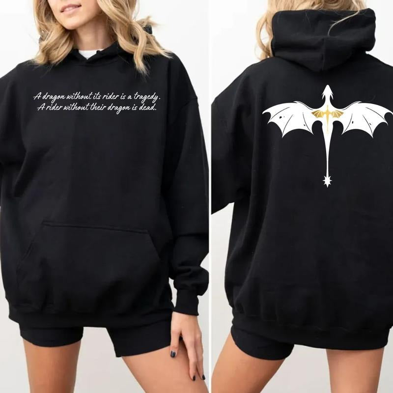 Fourth Wing 2 Sided Sweatshirt, Dragon Rider Shirt, Fourth Wing, Violet Sorrengail, Rebecca Yoros, Fourth Wing Shirt, Unisex Sweater Pullover Teestyle{n002}2