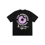 Fun Printing Donut T-shirt Male and Female Couple Short Sleeve Loose Trendy T-shirt