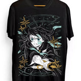Funny Anime Muichiro T-shirt Kimetsur Anime Black Shirt All Size
