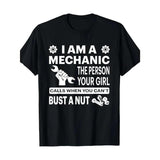 Funny Auto Mechanic Dad Joke Grease Monkey Handyman Men's Cotton Short Sleeve Casual Round Neck Top Comfortable Stylish with Humorous graphic Black T-Shirt Made in USA