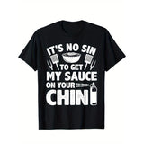[Funny BBQ Graphic Tee] Funny BBQ Graphic Cotton T-Shirt - Men's Casual Short Sleeve Crew Neck Tee Made in USA