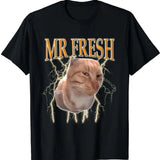 Funny Cat Meme Eye Eating Cat Mr Fresh Cat T-Shirt