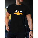 Funny Duck Print T-Shirt - Unique Humorous Design, Soft Cotton, Comfortable Round Neck, Regular Fit, Versatile Fashion for Men, Perfect for Spring and Summer Everyday Wear Made in USA