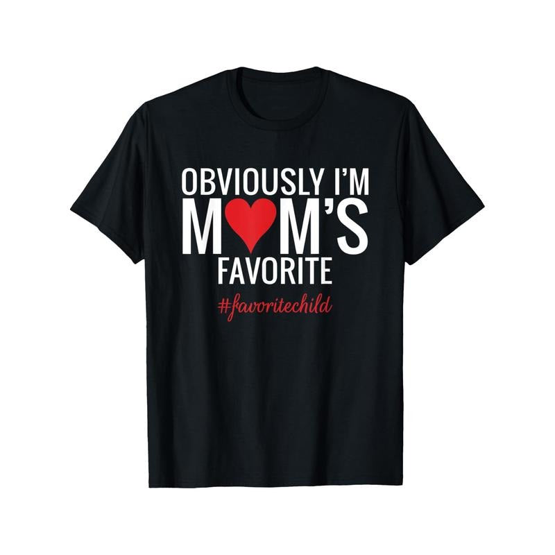 [Funny Favorite Son-Daughter] Funny Favorite Son-Daughter T-shirt - Comfortable, Casual Short Sleeve, Daily Wear, All Season, Black, Men Made in USA