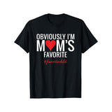[Funny Favorite Son-Daughter] Funny Favorite Son-Daughter T-shirt - Comfortable, Casual Short Sleeve, Daily Wear, All Season, Black, Men Made in USA