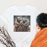 Funny Halloween Shirt, MichealMyer Cute, Jasonvoorhees Heart, Heart Sign Halloween Shirt, Jasonvoor Hees Love MichealMyer Tee