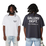 GALLERY DEPT Cotton T-shirt classic logo T shirt letter printing T shirts for boys and girls loose high street short-sleeved basic short-sleeved couple bottoming shirt fashion casual T-shirts