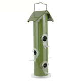 Outdoor, Patio, Garden, 6-Perch, Olive Green, Metal Tube, Bird Feeder