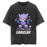 Gainzgar Vintage Tee, Gengar T-Shirt, Pokemon Tee, Anime Shirt, Animation Graphic Tees, Gym Shirt, Unisex T-Shirt, Gift For Men Women