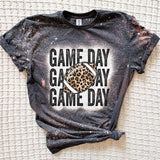 Game Day Leopard Football Bleached t-shirt