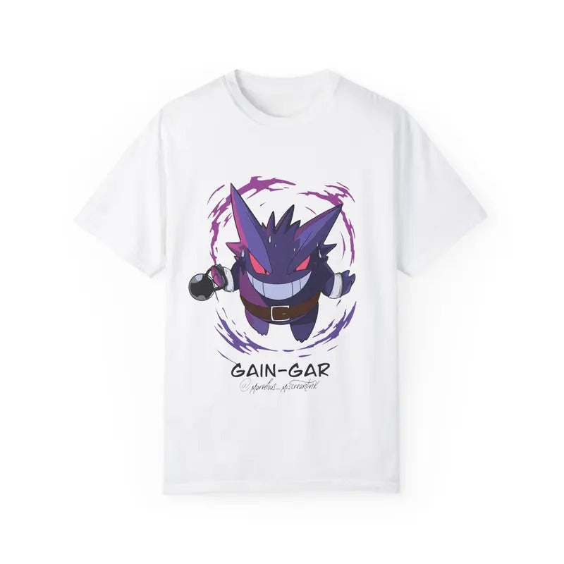 Gengar Gym Tee, Power-Up Pokemon Shirt, Pokemon Graphic Tee, Unisex T-Shirt, Vintage Graphic Tee Anime, Gift Pokemon Fans Cotton Menswear Top