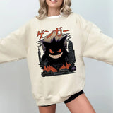 Gengar SWEATSHIRTS | Dark Ghost Kaiju Japanese Style SWEATSHIRTS | Japanese Anime Movie Film Nerd Gaming Novelty Funny Unisex Sweatshirts