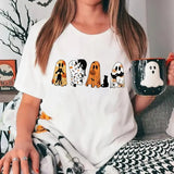 Ghost Cat Shirt, Halloween Ghost Shirt, Black Cat Shirt, Spooky Season, Cat Lover Gift, Halloween Gift, Retro Cat Mom Shirt, Unisex Short Sleeve Tee Shirt, Casual Clothing Top Womenswear Women Lady