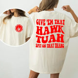 Give 'Em That Hawk Tuah Spit On That Thang Tshirt, Hawk Tuah Shirt, For Her, For Him, Vintage Tee, Design Red Color, Cotton Classic, Unisex Tee