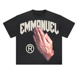 God Is With Me Casual Graphic T-Shirt Y2K Clothing Graphic Tee Cotton Top Streetwear