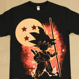 Goku con esfera T-shirt Cotton Black Casual