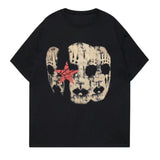 Goth Men's Short Sleeve Y2k T-Shirt With Face And Stars Print, tshirt, Sweatshirt, Hoodie Size S- 3XL,Gift For Women Top Womenswear Underwear Humen, Underwear Tshirt Lady Streetwear Human Shortsleeve Shoe Tropical Round Neck