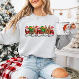 Grandma Claus Faux Embroidery Sweatshirt