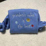 Grandma's rules is the best; Personalized Grandma Gift - Embroidered Sweatshirt for Christmas - Pullover, Womenswear