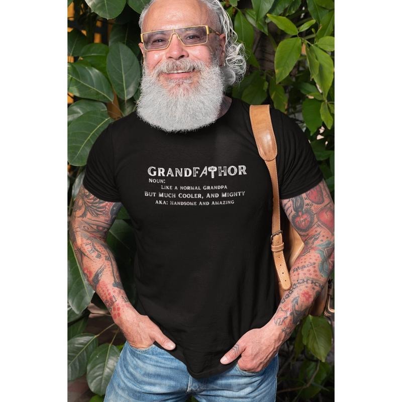Grandpa Tshirt, GrandFathor Mjolnir T-Shirt, Thor Tee, Viking Shirt, Fathers Day Gifts, Norse Mythology, Cool Grandpa Shirt
