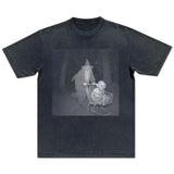 Grey Wizard Pushing Goblin in Cart Shirt Middle Earth Tee Tolkien Book Christmas Birthday Gift Vintage Gray Wizard Meme Shirt