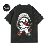 Grunge Punk Men Summer Sport Casual Short Sleeve Y2k T-Shirt With Fry Snowflake And Portrait Print Tshirt, Sweatshirt, Hoodie Size S- 3XL,Gift For Women Top Womenswear Underwear Humen, Underwear Tshirt Lady Human Shortsleeve Shoe Tropical Operator