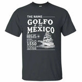 Gulf of Mexico Name Origin 1550, Coastal Historical Gulf of Mexico American Mexican Crewneck Graphic Printed Unisex Classic Cotton T-shirt