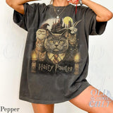 Hairy Pawter Vintage 90s Graphic Shirt, Retro Funny Cat Comfort Colors Shirt, Cat Wizard Fantasy Shirt, Wizarding School Tee, Reader Gift