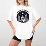 Halloween Ghost Read In Peacce Shirt, Halloween Tshirt, Spooky Season T-Shirt, Women Fall Tshirt, Halloween Party Tee, Unisex Tee, Casual Clothing