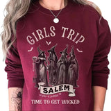 Halloween Girls Trip Salem 1692 Sweatshirt & T-shirt, Salem Time to Get Wicked Vintage Halloween 1692 Sweatshirt & T-shirt for men and women Womenswear Check
