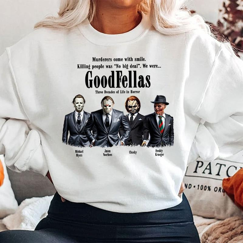 Halloween Good Fellas Shirt,Horror Characters Shirts, Trending Graphic Tee Comfort Cotton, Horror X-mas Shirt
