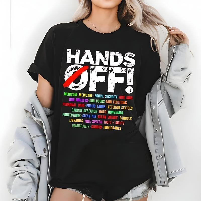 Hands Off Protest Shirts, Vintagee Tee, Trendy Political Hands Off Protest For women And For Men
