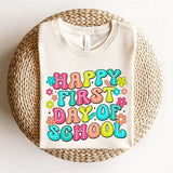 Happy First Day of School Shirt, Teacher Gift, Gift for Teachers, Kindergarten Teacher, Teacher Appreciation, Back to School Sweatshirt