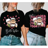 Happy Valentine's Day, Cartoon Valentine, His and Hers, Wife and Husband, Up Movie, Couple Matching Shirt, Family Vacation Top Streetwear