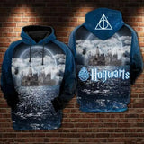 Harry Potter Hogwarts School Over Print 3D Hoodie Menswear