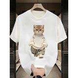 Heavyweight pure cotton short sleeve t-shirt Unisex Summer loose fit versatile couple top