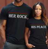 Her Rock His Peace Matching Shirt Bundle Pack, Black Couple Tee, Black Men, Black Women, Gift for Him, Gift for her