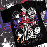 Himura Kenshin Anime T-Shirt & Sweatshirt, Rurouni Kenshin Main Characters Graphic Tee, Anime Manga Lover Gifts Ball Cotton