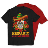 Hispanic Heritage Month Skull With Hat T-Shirt Casual Classic