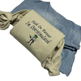 Hold On Partner I'm Overstimulated oversized sweatshirt. Cowboy Frog Embroidered Sweatshirt